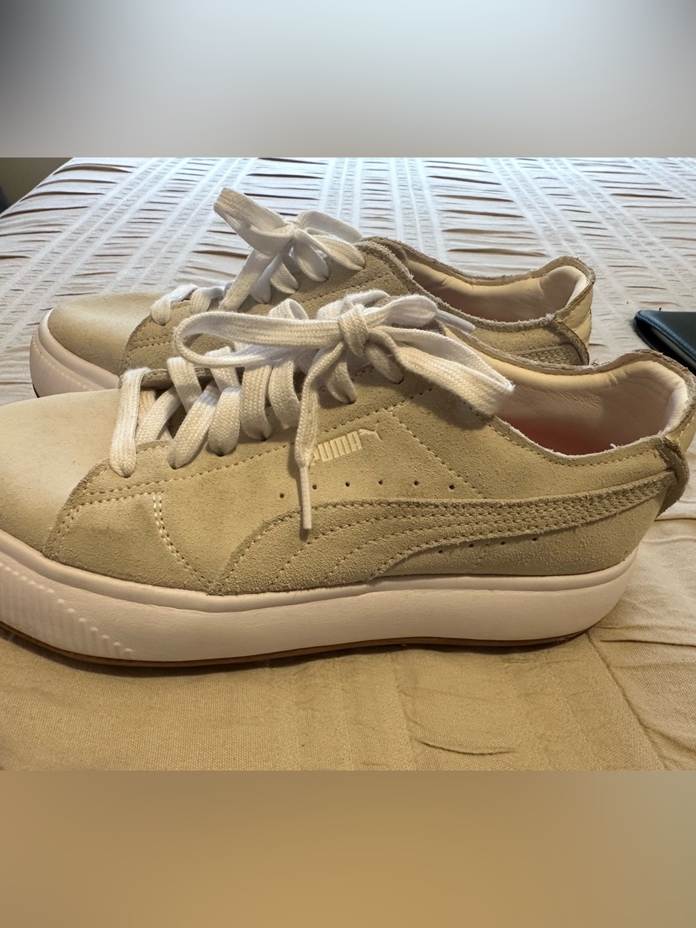 Puma x AMI Off-White Suede Low-Top Sneakers